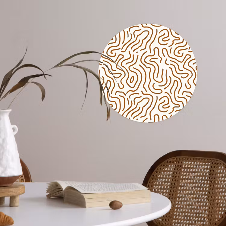 Minimalistisch - Patroon - Terracotta Wandcirkel behangsticker klein 186 -sfeer3