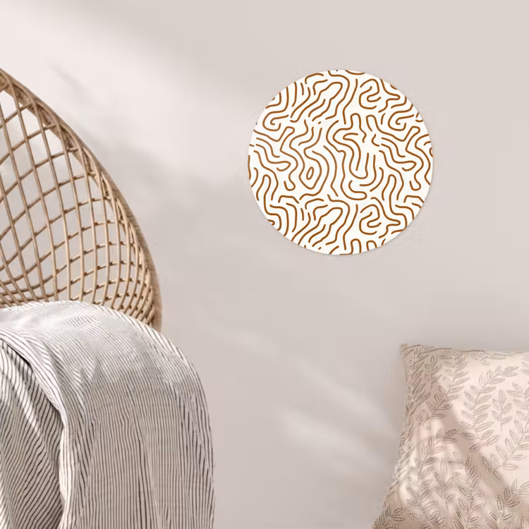 Minimalistisch - Patroon - Terracotta Wandcirkel behangsticker klein 186 -sfeer4