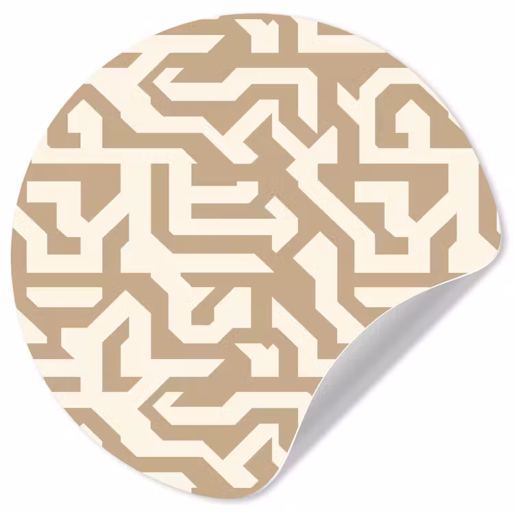 Modern - Abstract - Beige Wandcirkel behangsticker klein 186 -3d