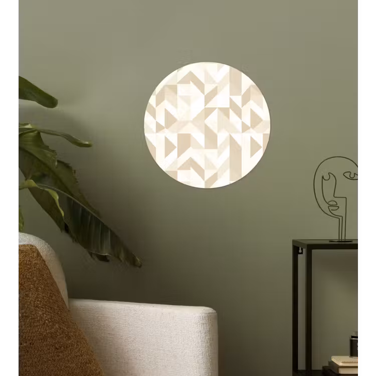 Modern - Abstract - Beige Wandcirkel behangsticker klein 186 -sfeer2