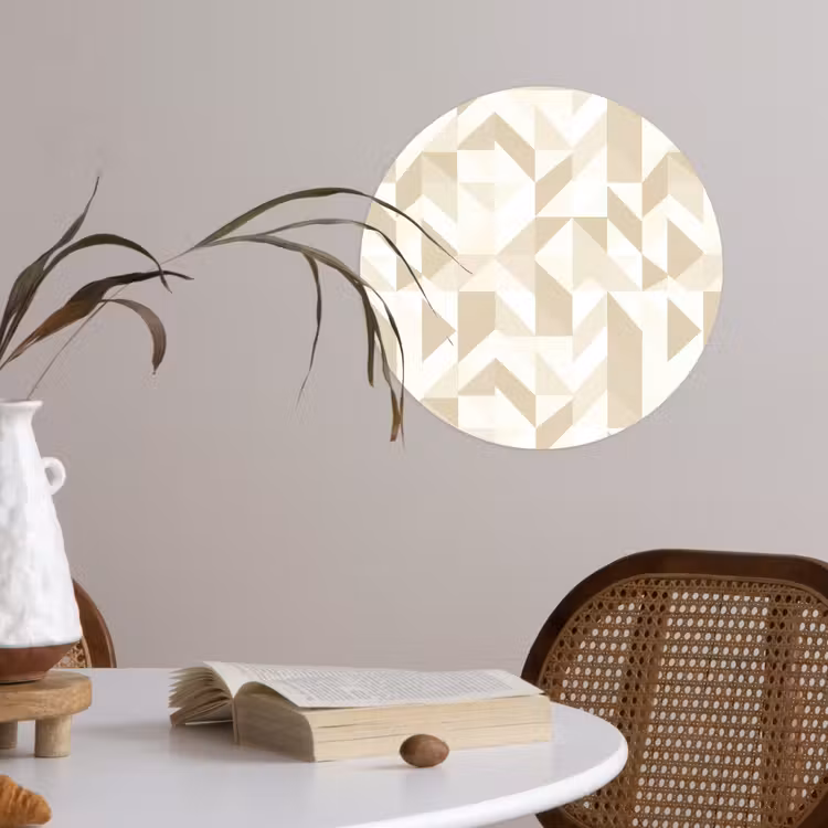 Modern - Abstract - Beige Wandcirkel behangsticker klein 186 -sfeer3