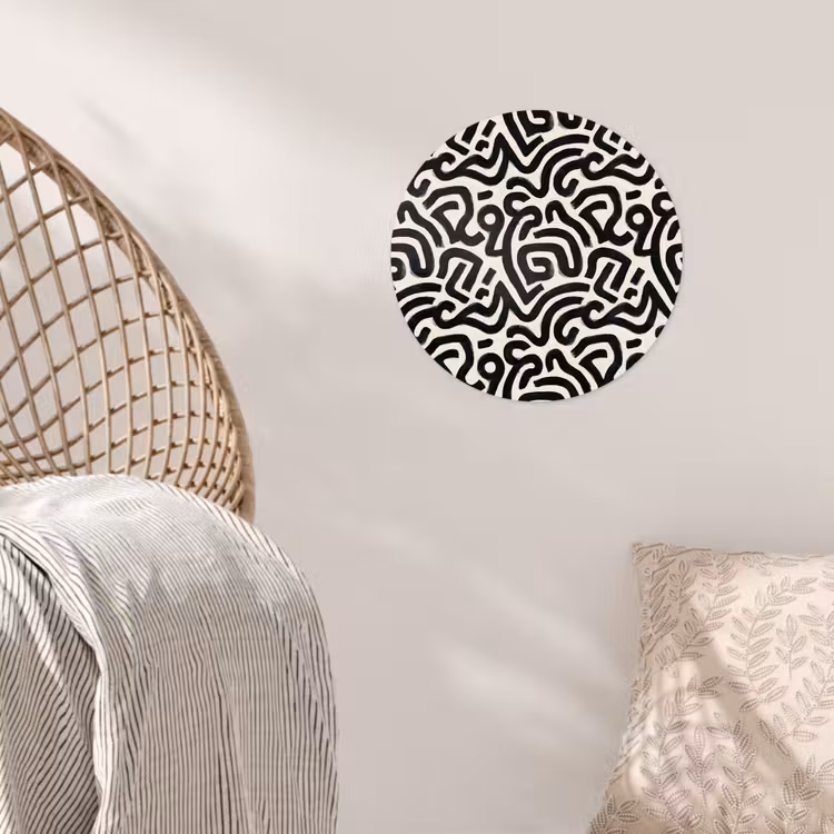 Modern - Abstract - Zwart Wandcirkel behangsticker klein 186 -sfeer4