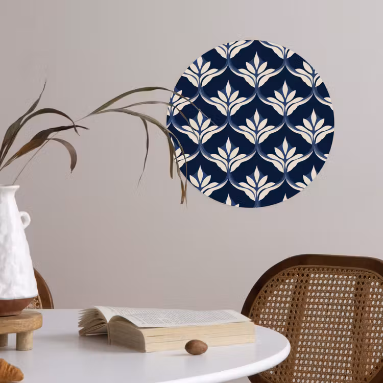 Modern - Ontwerp - Blauw Wandcirkel behangsticker klein 186 -sfeer3
