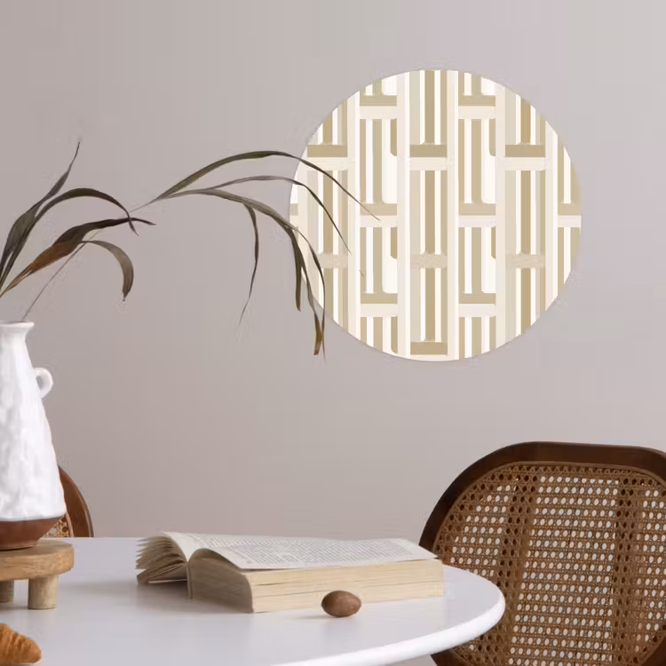Modern - Geometrisch - Beige Wandcirkel behangsticker klein 186 -sfeer3