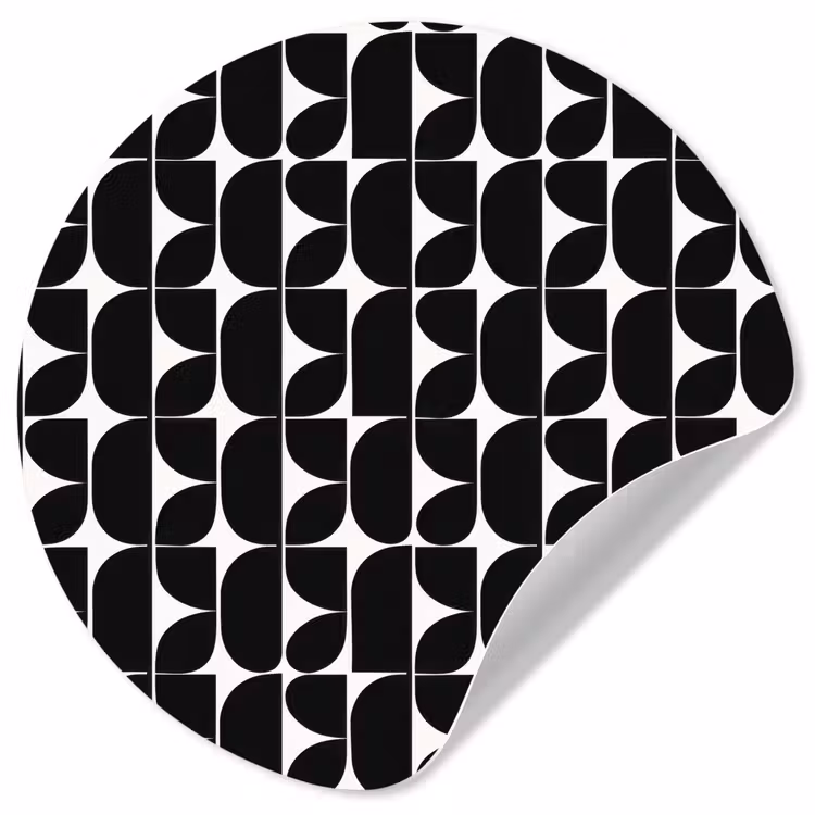 Modern - Geometrisch - Zwart Wandcirkel behangsticker klein 186 -3d