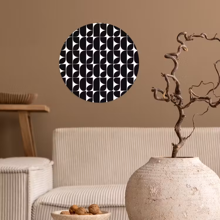 Modern - Geometrisch - Zwart Wandcirkel behangsticker klein 186 -sfeer1