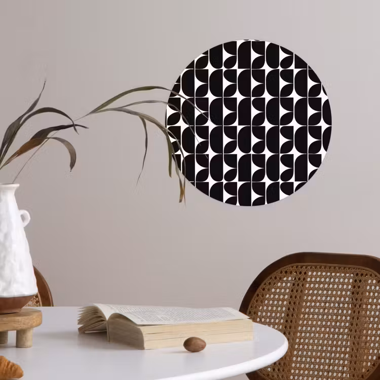 Modern - Geometrisch - Zwart Wandcirkel behangsticker klein 186 -sfeer3