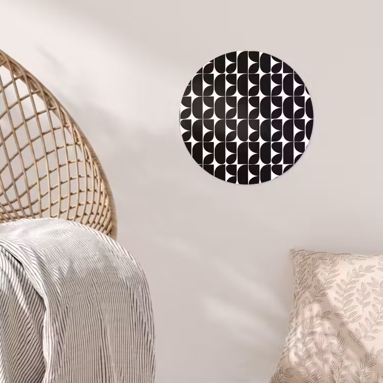 Modern - Geometrisch - Zwart Wandcirkel behangsticker klein 186 -sfeer4