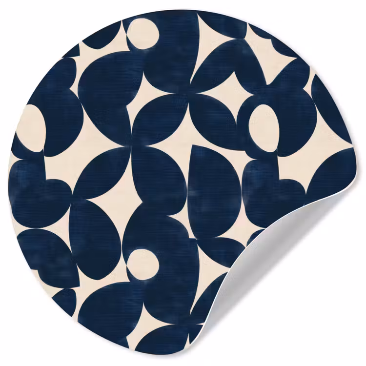 Modern - Geometrisch - Blauw Wandcirkel behangsticker klein 186 -3d