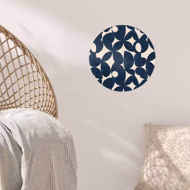 Modern - Geometrisch - Blauw Wandcirkel behangsticker klein 186 -sfeer4