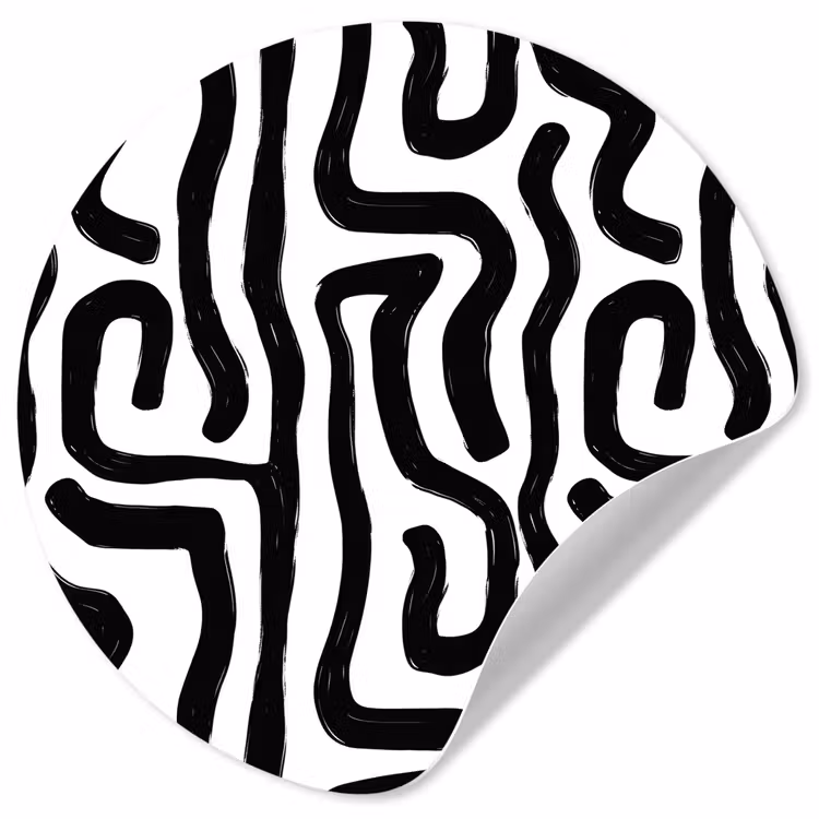 Modern - Lijnen - Zwart Wandcirkel behangsticker klein 186 -3d