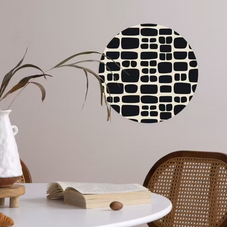 Modern - Organisch - Zwart Wandcirkel behangsticker klein 186 -sfeer3