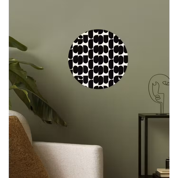 Modern - Patroon - Zwart Wandcirkel behangsticker klein 186 -sfeer2
