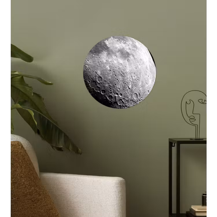 Wallpaper Circle - Moon - Craters - Space - Maan - Kraters - Ruimte Wandcirkel behangsticker klein