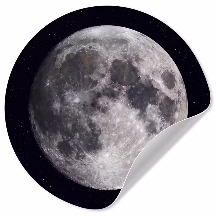 Wallpaper Circle - Moon - Stars - Space - Maan - Sterren - Ruimte Wandcirkel behangsticker klein