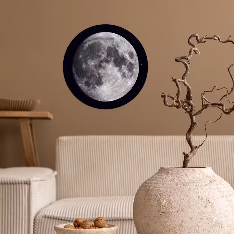 Wallpaper Circle - Moon - Stars - Space - Maan - Sterren - Ruimte Wandcirkel behangsticker klein