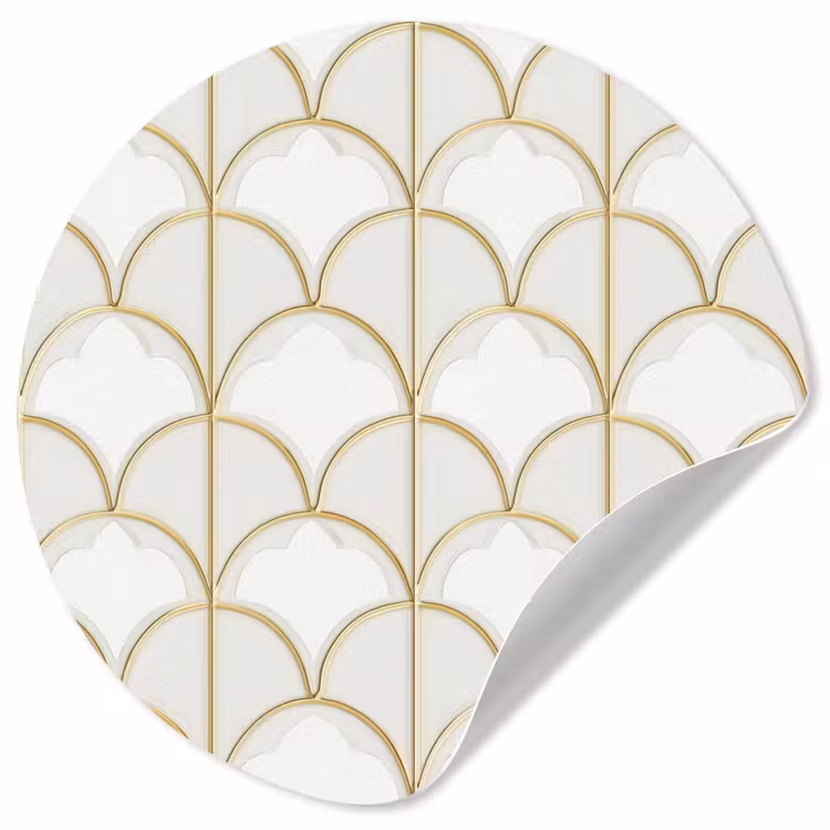 Mozaïek - Bogen - Goud Wandcirkel behangsticker klein 186 -3d