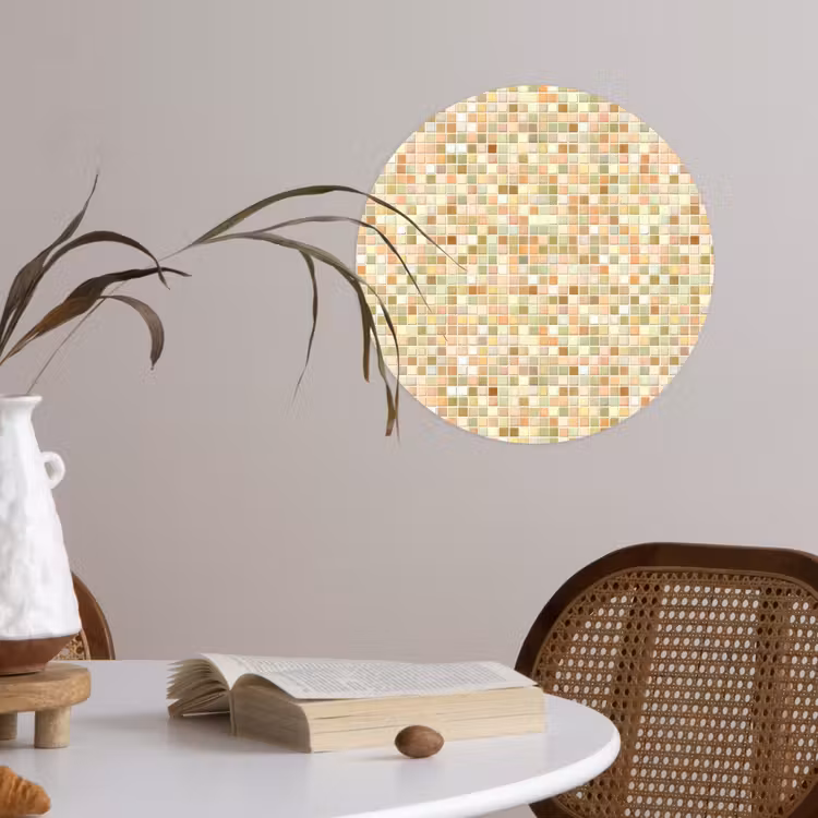 Mozaïek - Patroon - Terracotta Wandcirkel behangsticker klein 186 -sfeer3