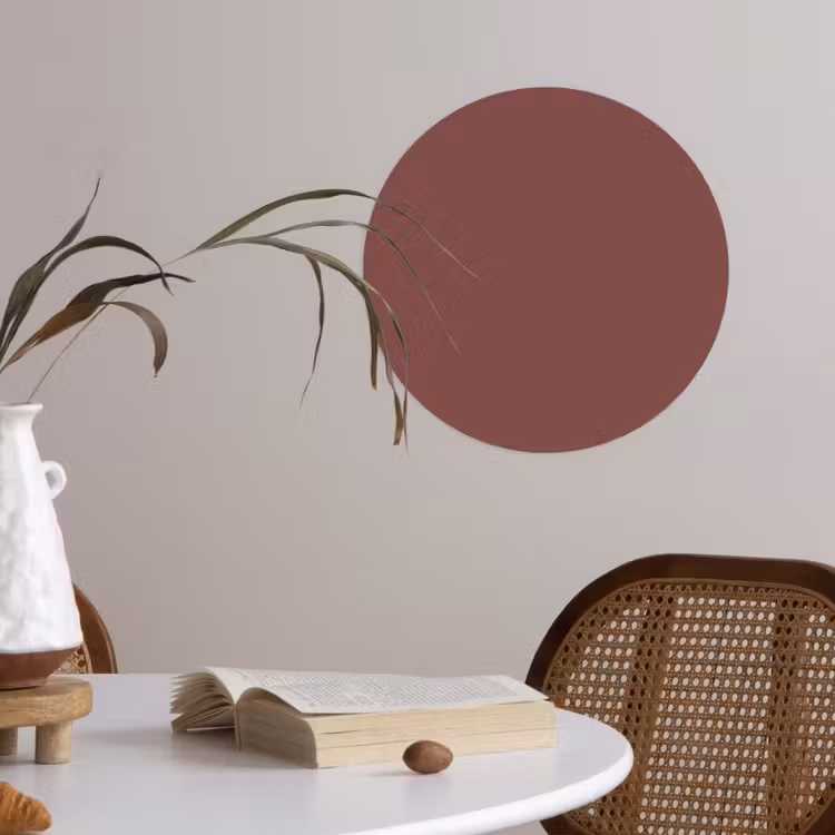 Muted - Raisin - Rood Wandcirkel behangsticker klein 186 -sfeer3