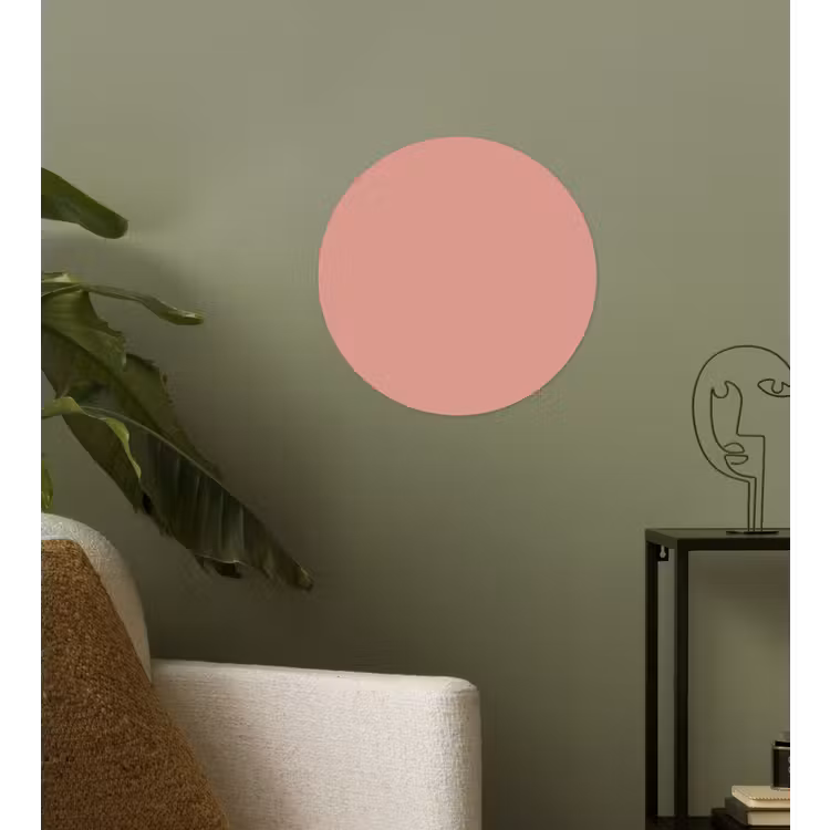 Muted - Salmon - Koraal Wandcirkel behangsticker klein 186 -sfeer2