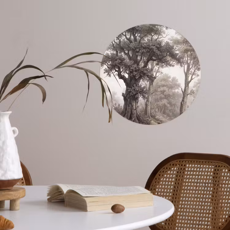 Natuur - Bos - Eik Wandcirkel behangsticker klein -sfeer3