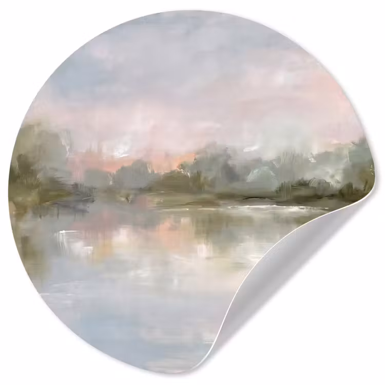 Natuur - Landschap - Abstract - Water - Groen Wandcirkel behangsticker klein -3d