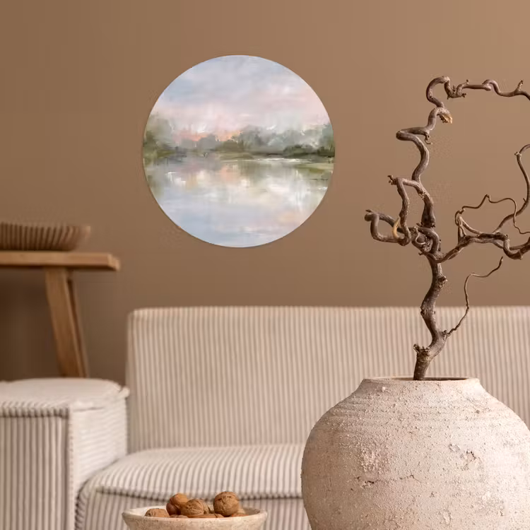 Natuur - Landschap - Abstract - Water - Groen Wandcirkel behangsticker klein -sfeer1