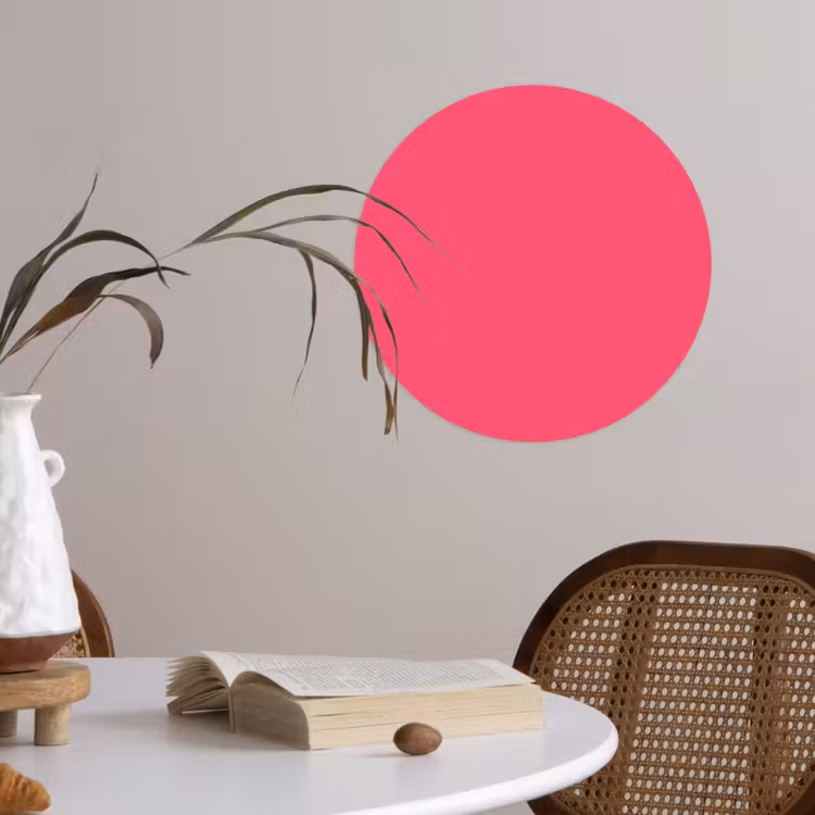 Neon - Flamingo - Roze Wandcirkel behangsticker klein 186 -sfeer3