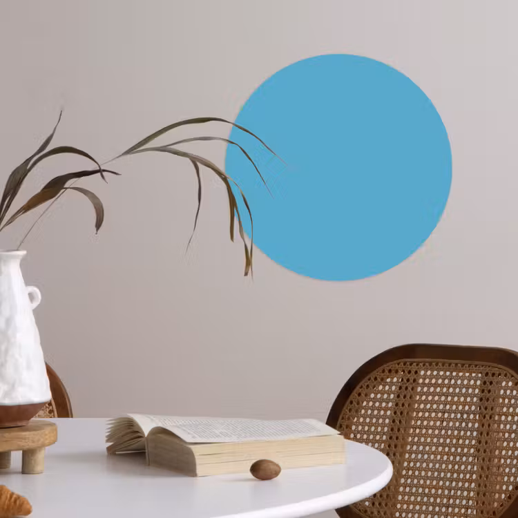 Ocean - Teal - Blauw Wandcirkel behangsticker klein 186 -sfeer3