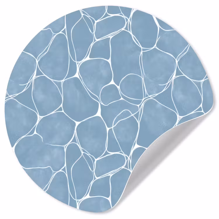 Organisch - Patroon - Blauw Wandcirkel behangsticker klein 186 -3d