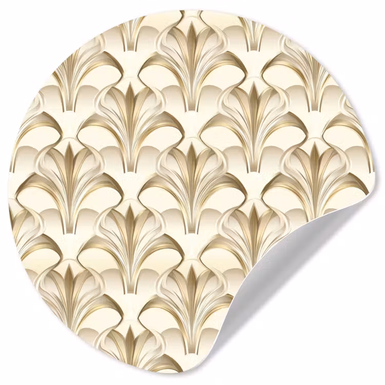 Ornament - Barok - Goud Wandcirkel behangsticker klein 186 -3d