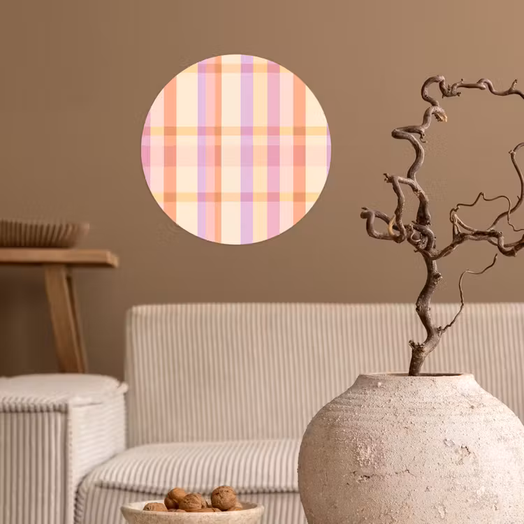 Pastel - uitpatroon - Geometrisch Wandcirkel behangsticker klein 186 -sfeer1