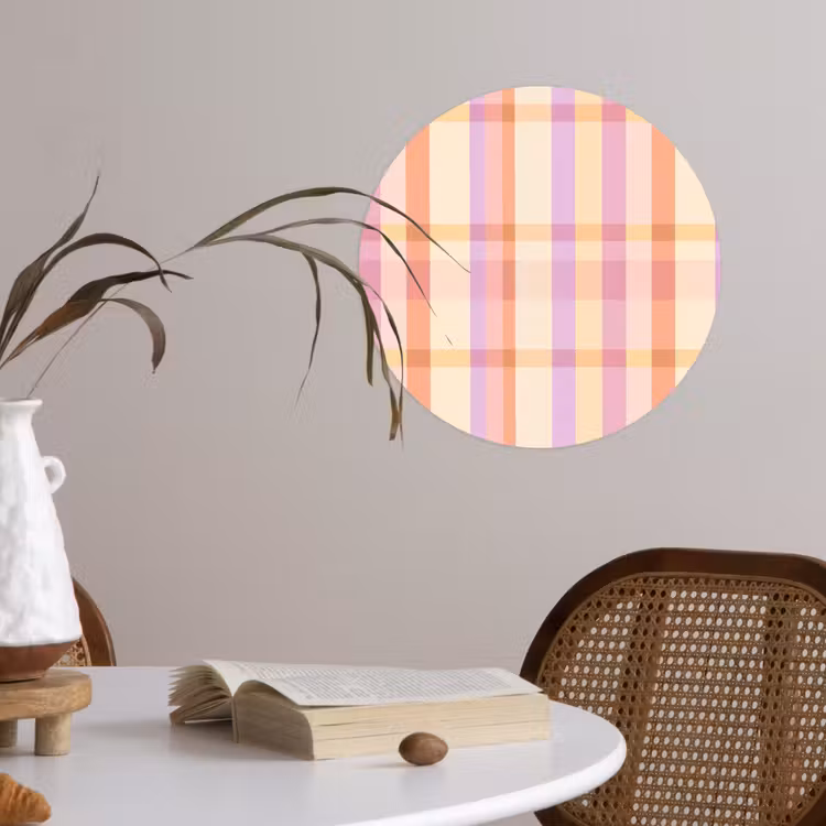Pastel - uitpatroon - Geometrisch Wandcirkel behangsticker klein 186 -sfeer3