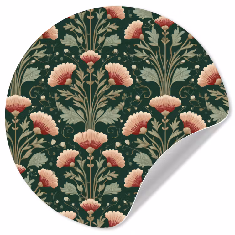 Patroon - Botanisch - Kleurrijk Wandcirkel behangsticker klein 186 -3d