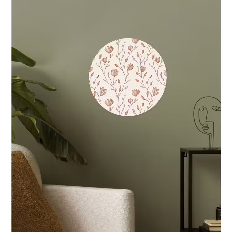 Patroon - Klassiek - Roze Wandcirkel behangsticker klein 186 -sfeer2