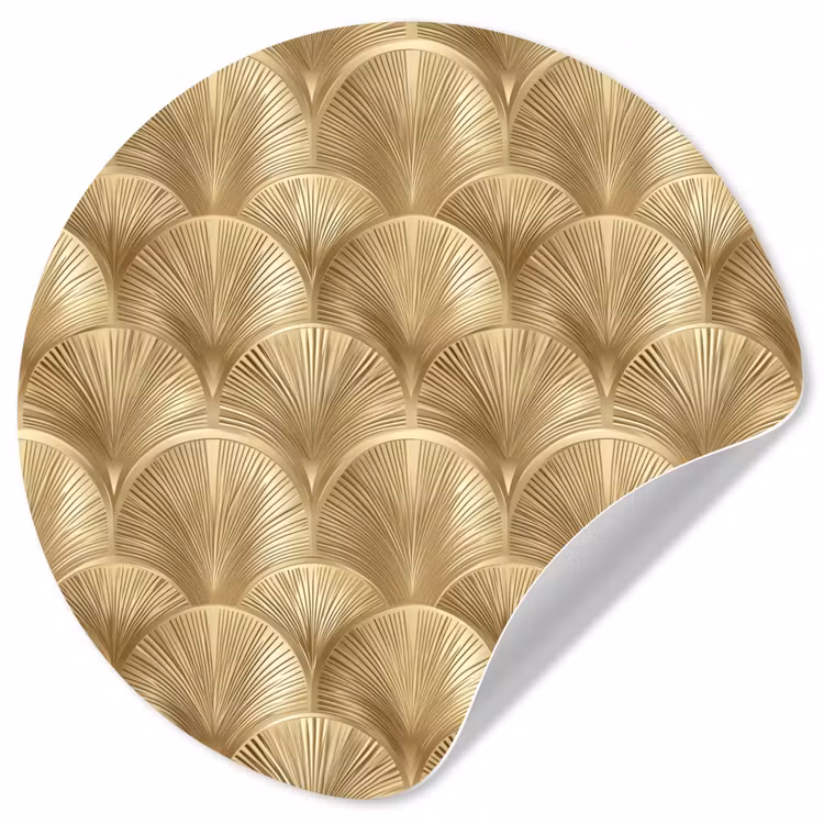 Patroon - Waaier -  Goud Wandcirkel behangsticker klein 186 -3d