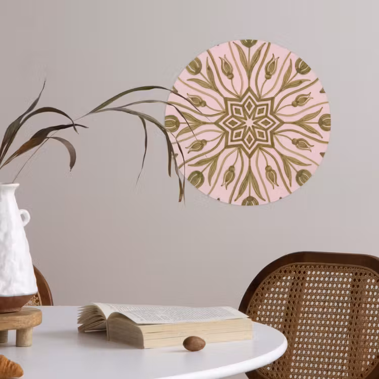 Patroon - Mandala - Decoratie - Abstract - Groen Wandcirkel behangsticker klein -sfeer3