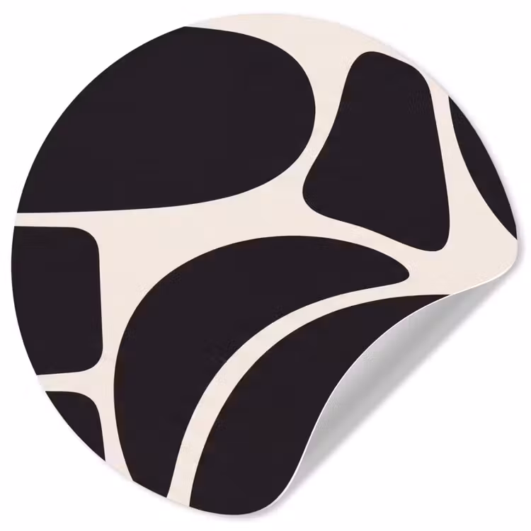 Wallpaper Circle - Pattern - Organic - Black - Patroon - Organisch - Zwart Wandcirkel behangsticker klein