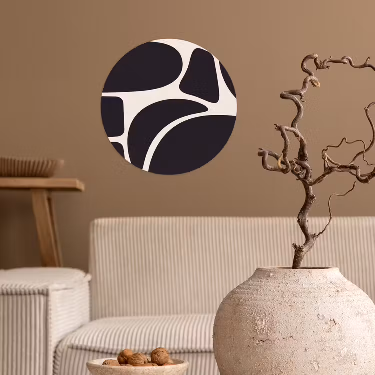 Wallpaper Circle - Pattern - Organic - Black - Patroon - Organisch - Zwart Wandcirkel behangsticker klein