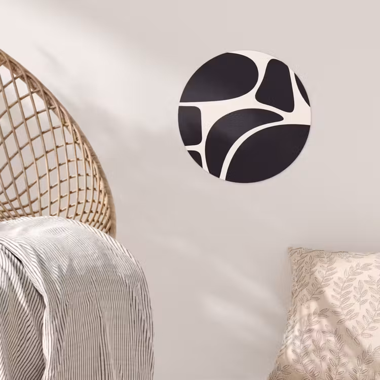 Wallpaper Circle - Pattern - Organic - Black - Patroon - Organisch - Zwart Wandcirkel behangsticker klein