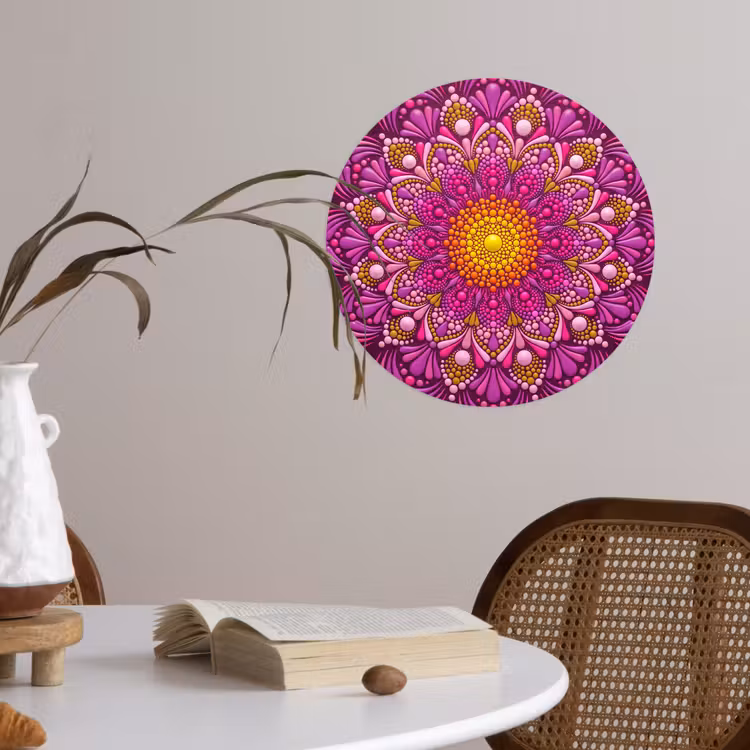 Patroon - Stippen - Abstract - Kleurrijk Wandcirkel behangsticker klein -sfeer3