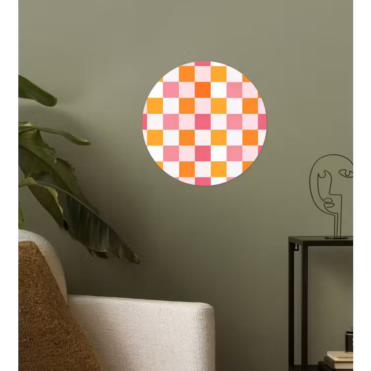 Patroon - Vierkant - Roze Wandcirkel behangsticker klein 186 -sfeer2
