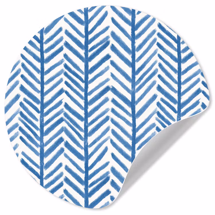 Patroon - Streep - Blauw Wandcirkel behangsticker klein 186 -3d
