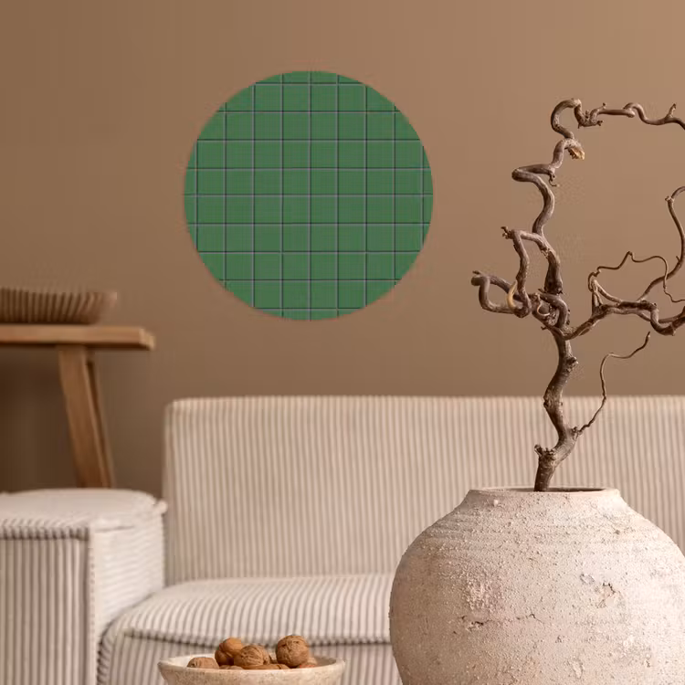 Patroon - Tegels - Groen Wandcirkel behangsticker klein 186 -sfeer1