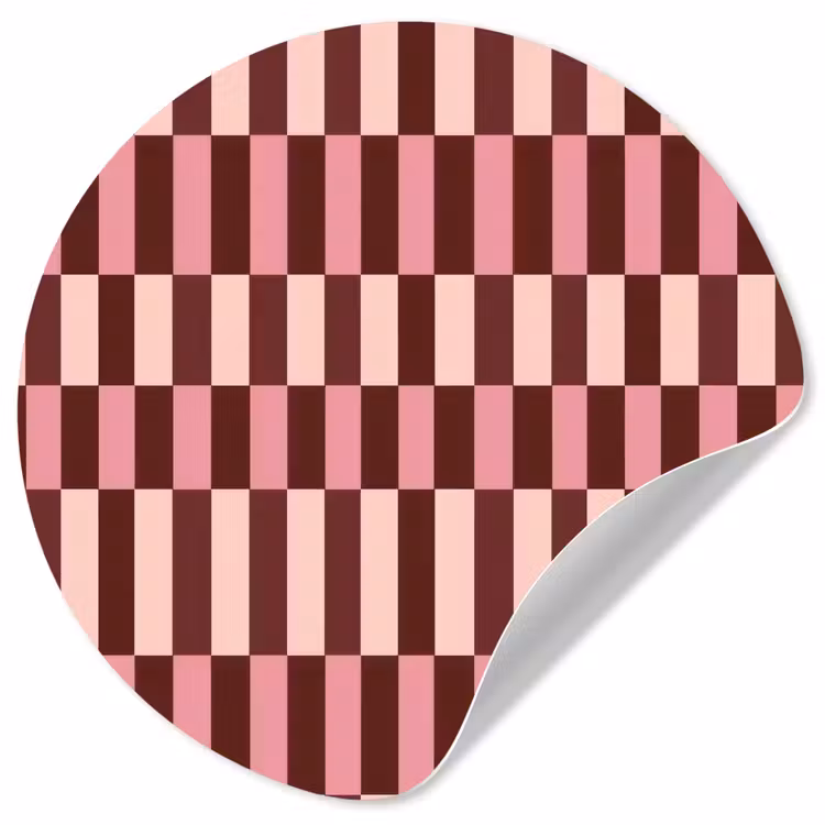 Roze - Rood - Blokjes Wandcirkel behangsticker klein 186 -3d