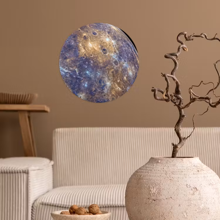 Wallpaper Circle - Planet - Craters - Space - Planeet - Kraters - Ruimte Wandcirkel behangsticker klein