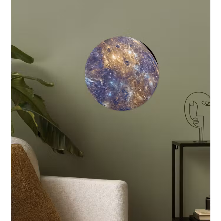 Wallpaper Circle - Planet - Craters - Space - Planeet - Kraters - Ruimte Wandcirkel behangsticker klein
