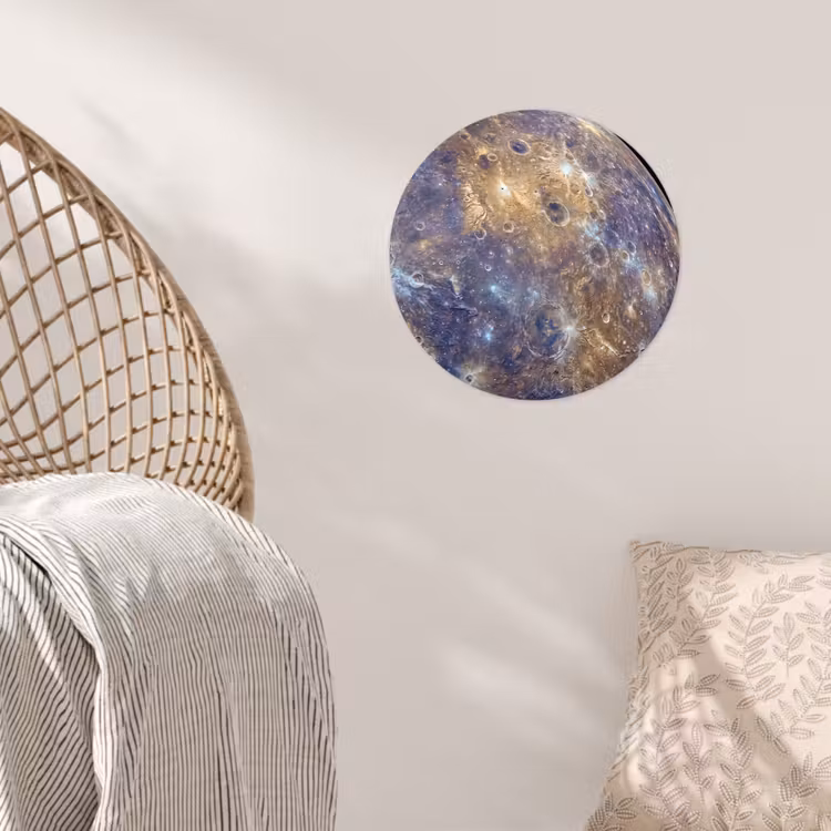 Wallpaper Circle - Planet - Craters - Space - Planeet - Kraters - Ruimte Wandcirkel behangsticker klein