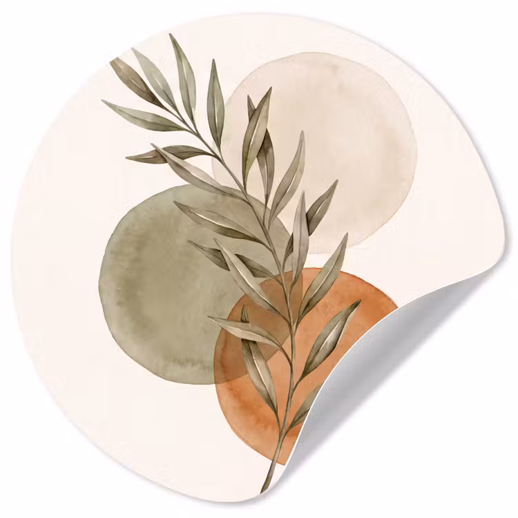 Wallpaper Circle - Plant - Circles - Abstract - Plant - Cirkels - Abstract Wandcirkel behangsticker klein