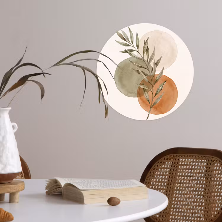 Wallpaper Circle - Plant - Circles - Abstract - Plant - Cirkels - Abstract Wandcirkel behangsticker klein